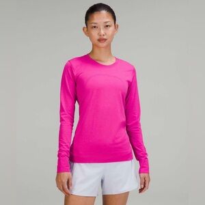 Lululemon Sweftly Relaxed Fit Long Sleeve Sonic Pink Shirt Size 4